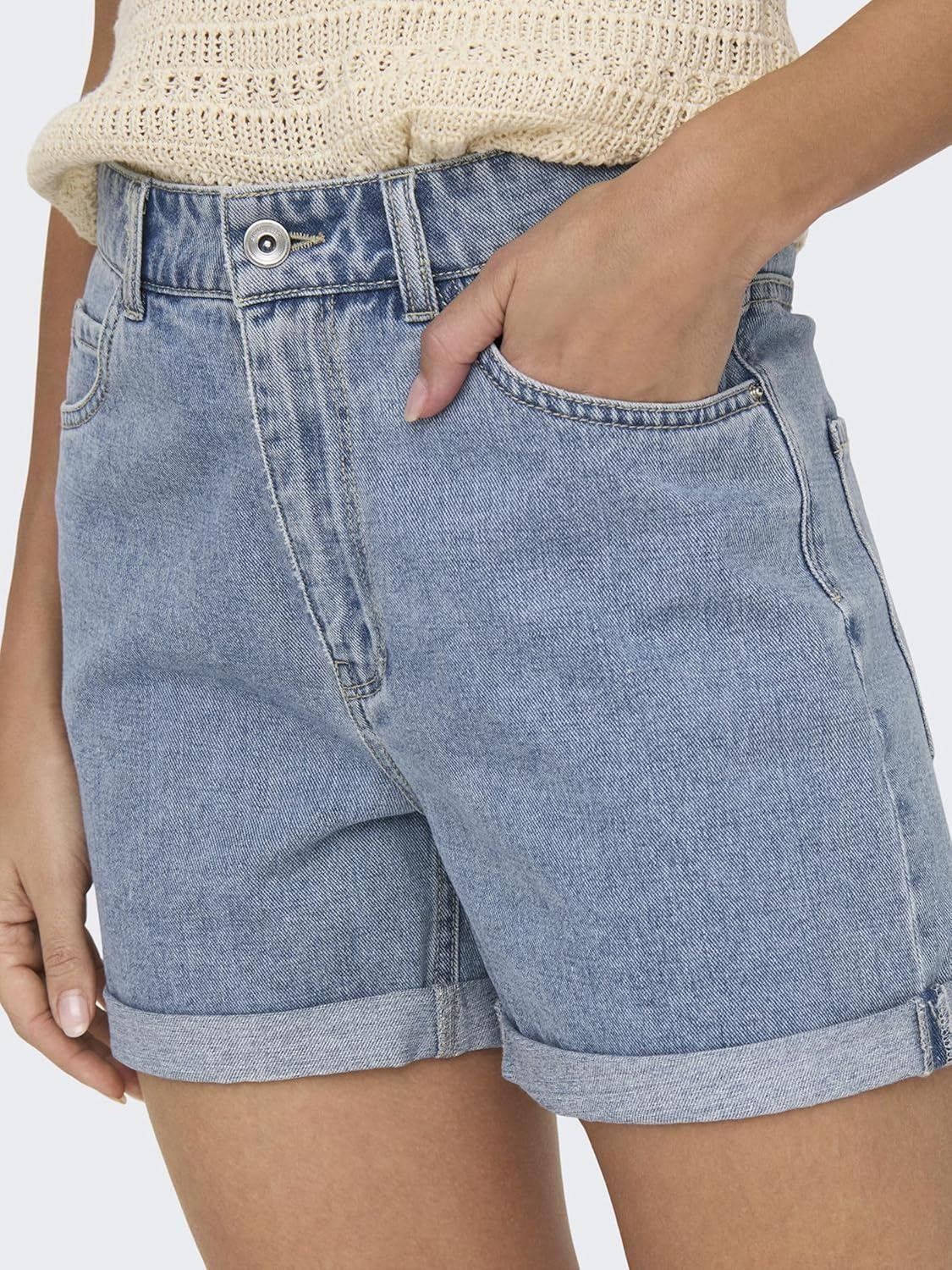 Thumbnail 6 de ONLY Denim Shorts ONLVEGA a vita alta regular fit in cotone