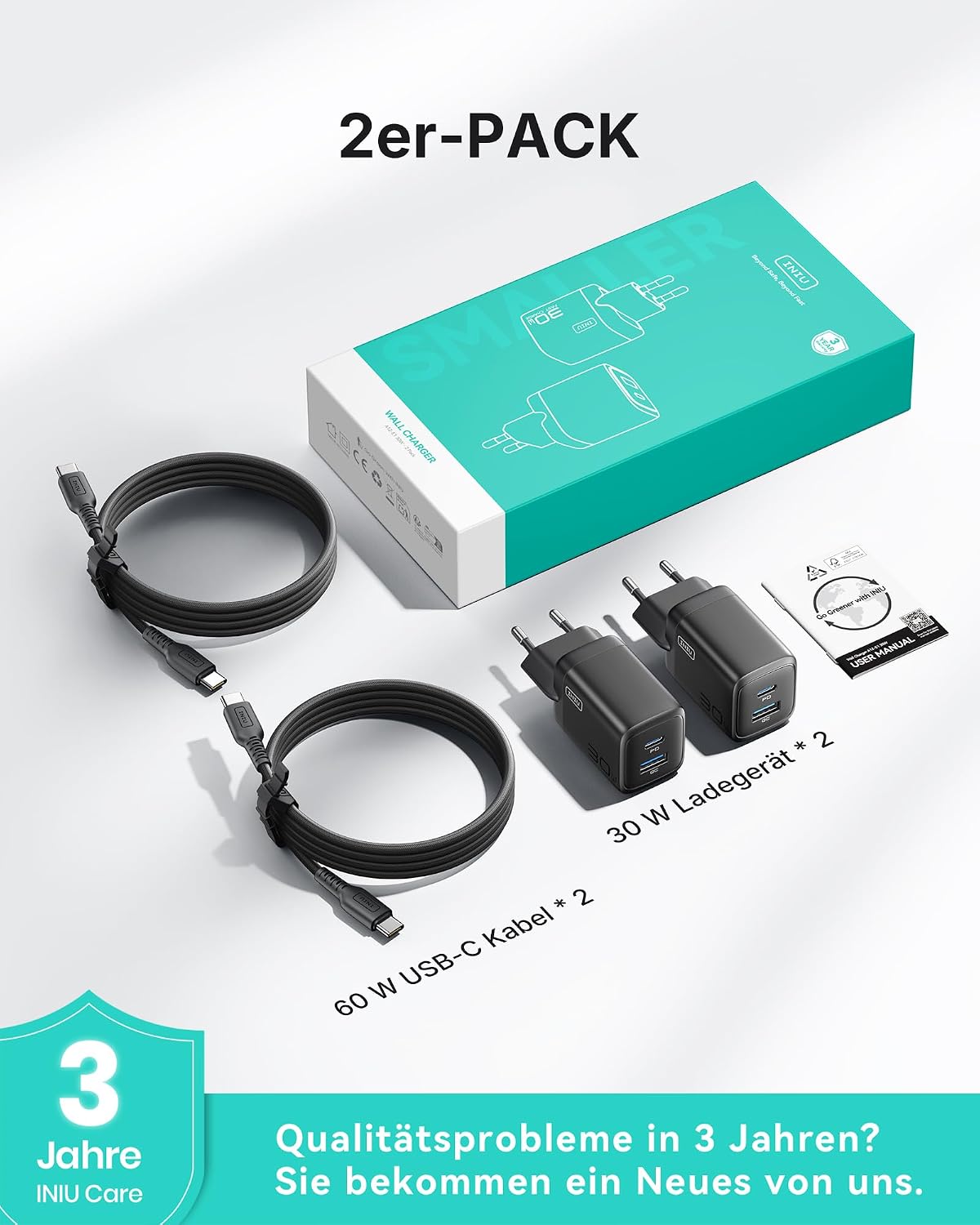 Thumbnail 5 de INIU 30W USB-C Ladegerät 2-Port mit GaN PD, Reiseadapter