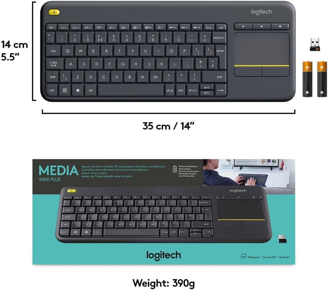 Thumbnail 1 de Logitech K400 Wireless Touch Keyboard 18 months