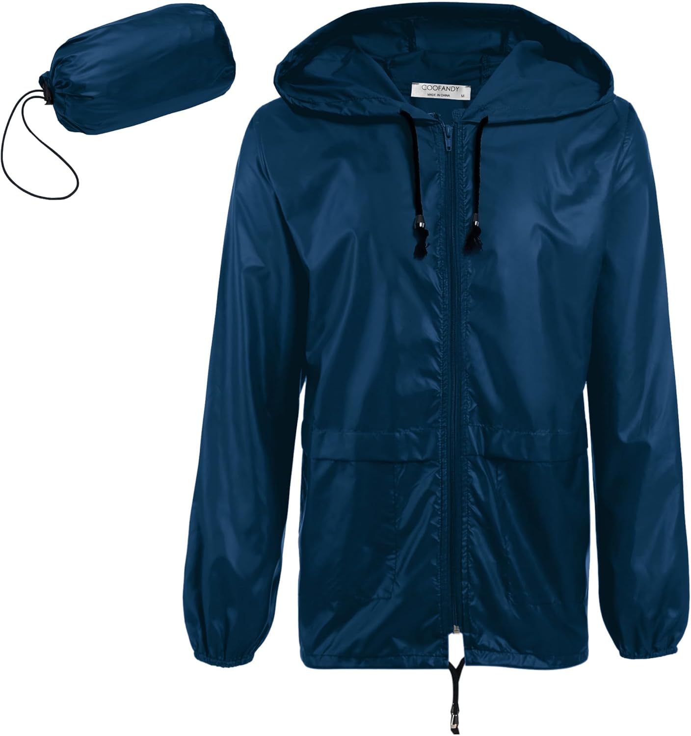 Detalle de COOFANDY Packable Men’s Waterproof Rain Jacket with Hood (Lightweight Outdoor Raincoat)