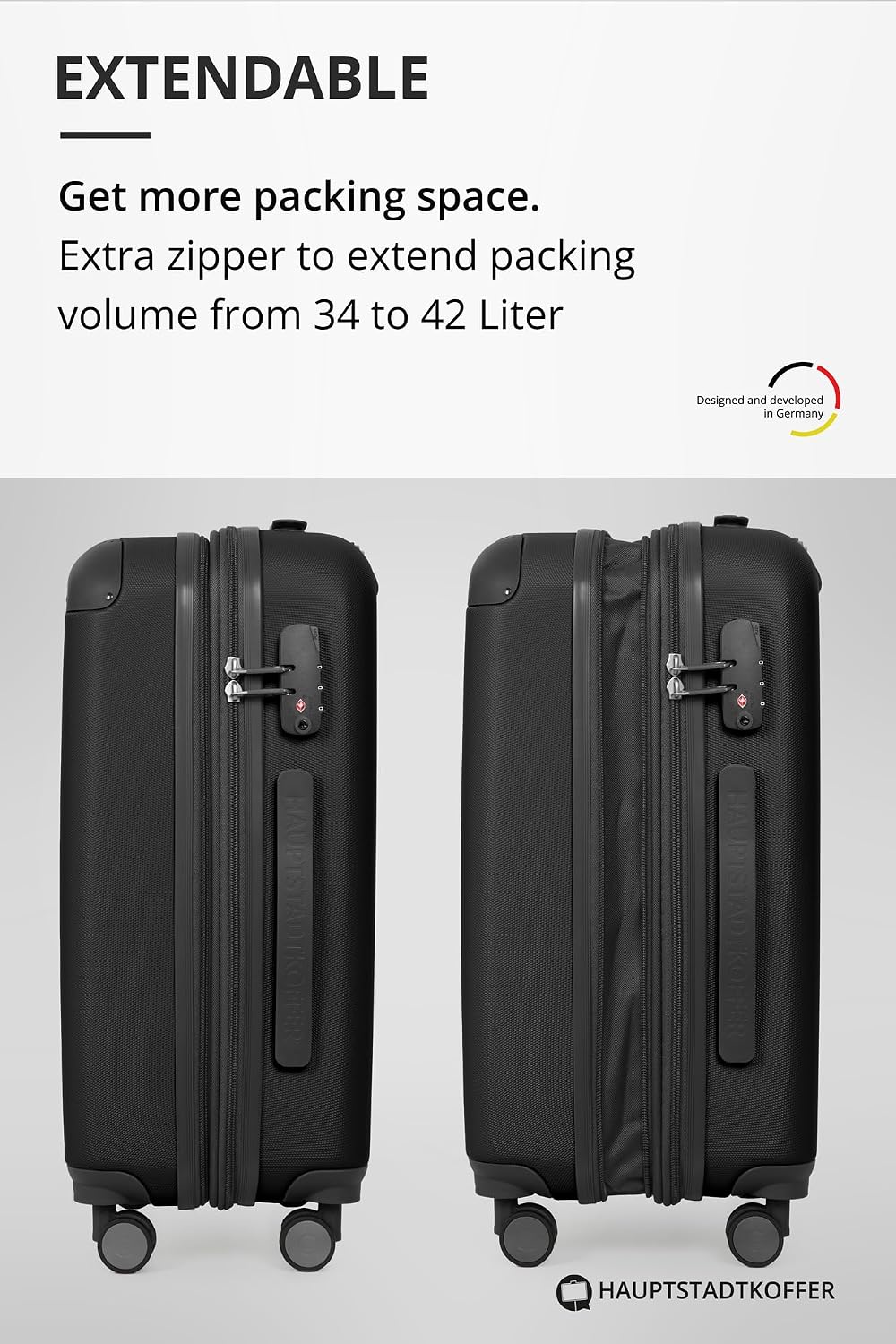 Thumbnail 6 de Hauptstadtkoffer Spree – Bagage à Main 42 L, TSA, 4 Roues, Extensible, 55 × 36 × 21 cm, Noir
