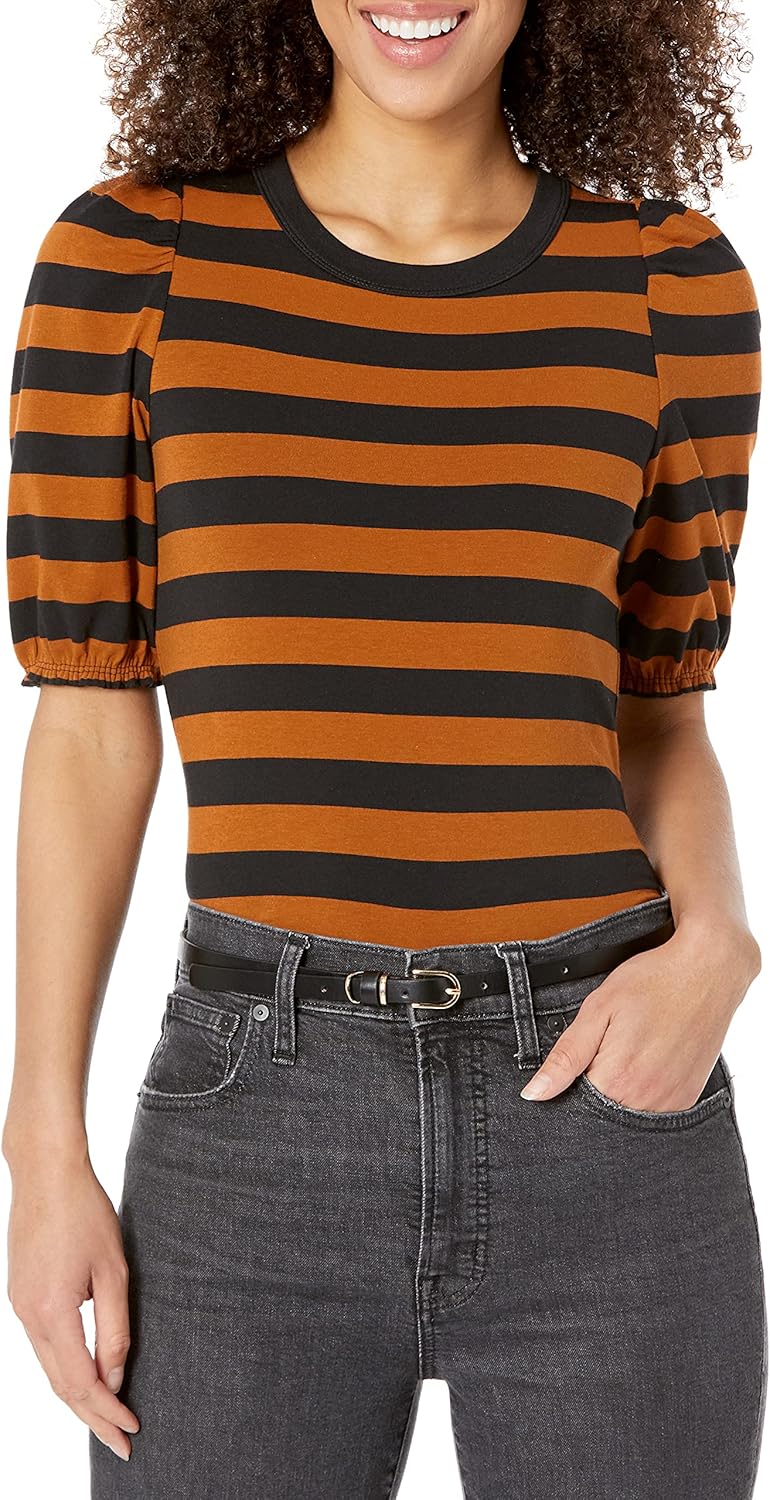 Detalle de Amazon Essentials Women's Regular-Fit Puff Short-Sleeve Crewneck T-Shirt