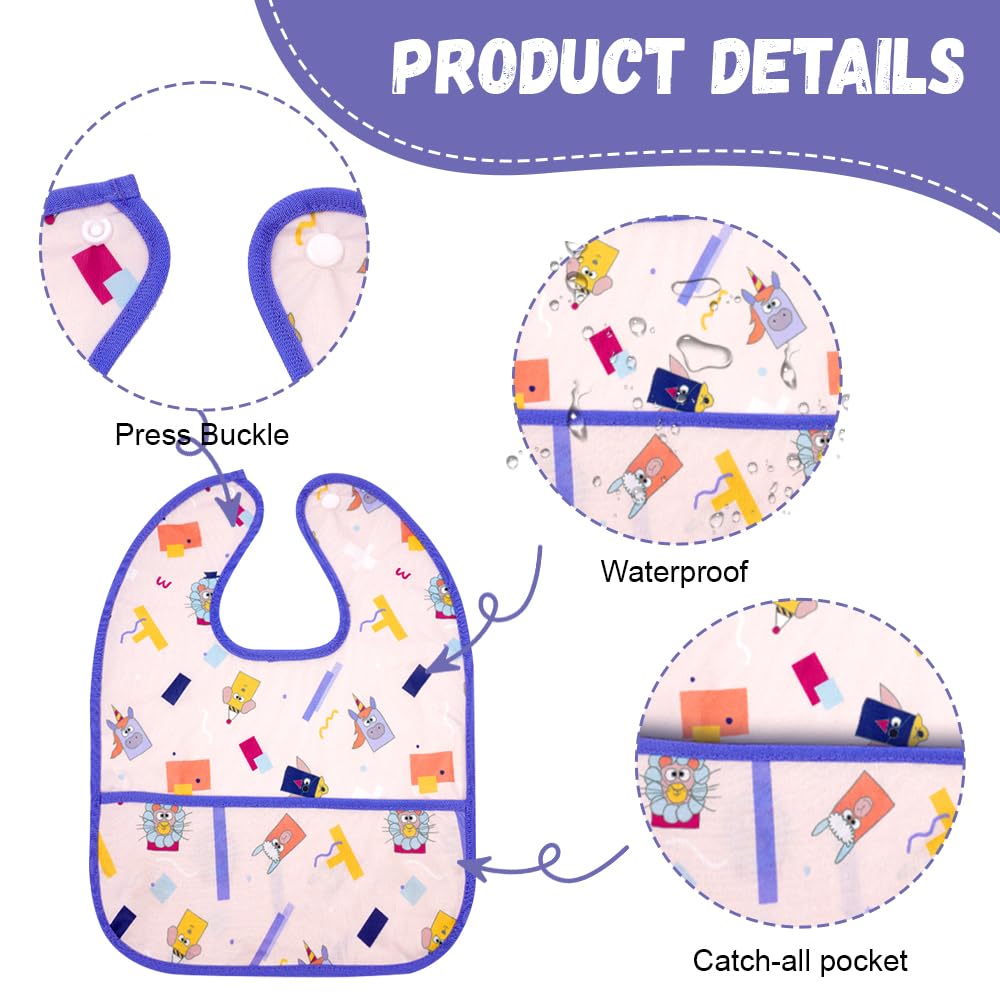 Detalle de Aolso Lätzchen Baby Wasserdicht – 7er-Set Bandana-Lätzchen mit Großtasche, waschbar