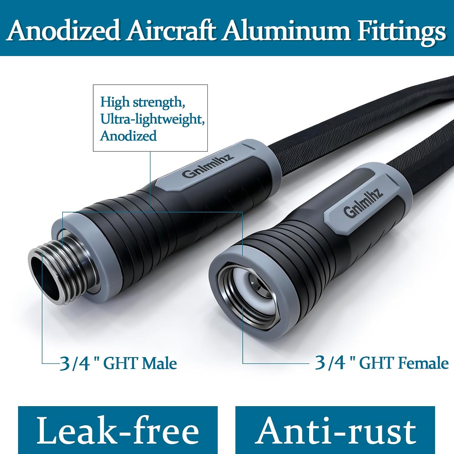 Thumbnail 5 de Gnimihz 100 ft TPE Garden Hose with Swivel Handle and 3/4-Inch GHT Fittings