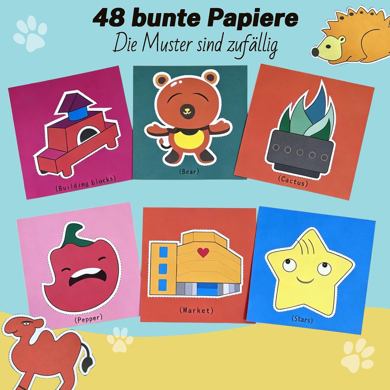 Detalle 2 de DealKits Papierschnitt-Set mit 2 Scheren & 48 Blatt Papier – Lernset für Kinder ab 3 Jahren