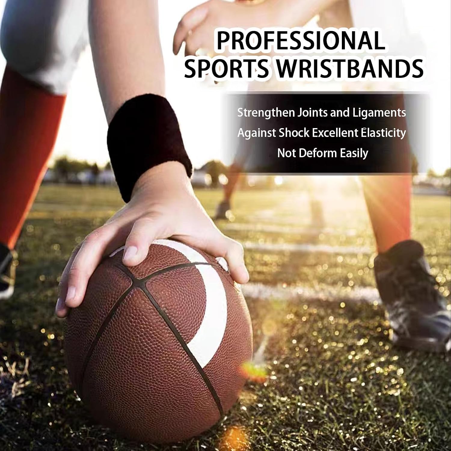 Detalle 1 de Fecawd Sweat-Absorbent Wristbands, 6-Pack Cotton-Blend Sports Bands