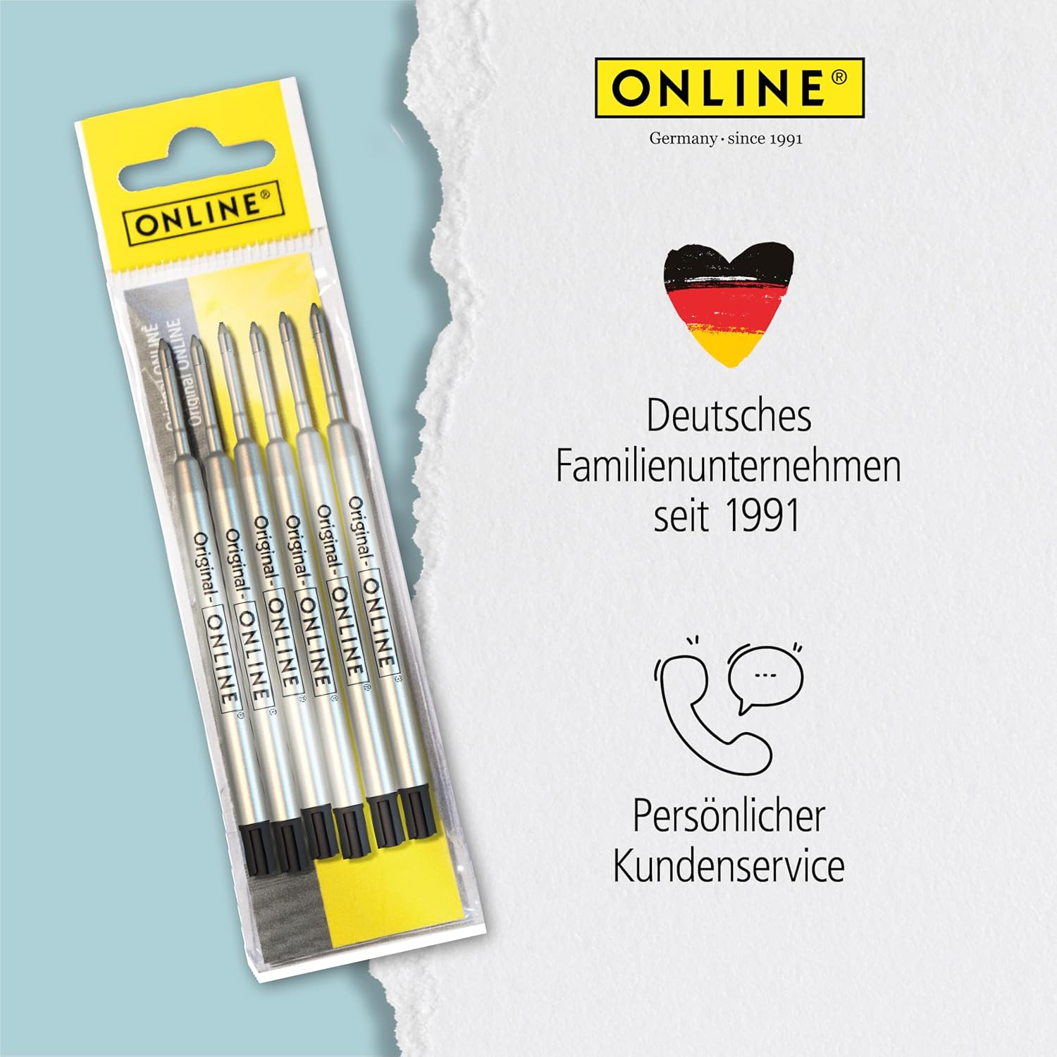 Thumbnail 6 de ONLINE 6 Kugelschreiberminen schwarz im G2-Format (Strichstärke M) – Standard Großraummine für viele Kulis
