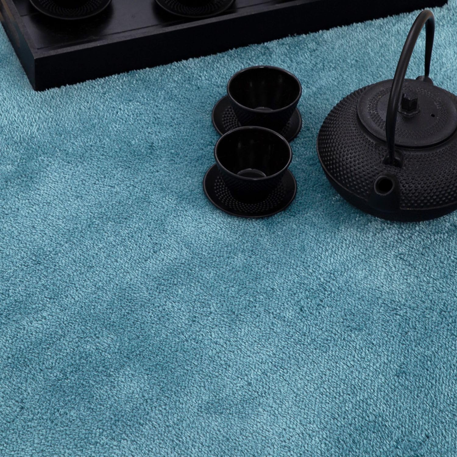 Detalle de TT Home Tapis de Jeu Turquoise 140 x 200 cm pour Chambre d’Enfant