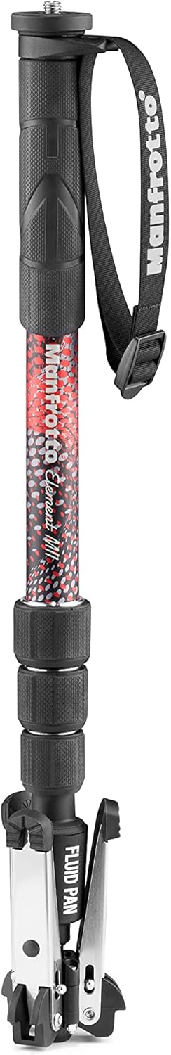 Thumbnail 3 de Manfrotto Element MII: Monopiede Video Fluido in Alluminio, 4 Sezioni, Peso Leggero a Supporto fino a 16 kg