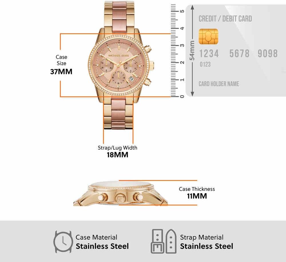 Thumbnail 4 de Michael Kors Bryant: Orologio da donna con movimento cronografo al quarzo, 37 mm, cinturino in acciaio inox