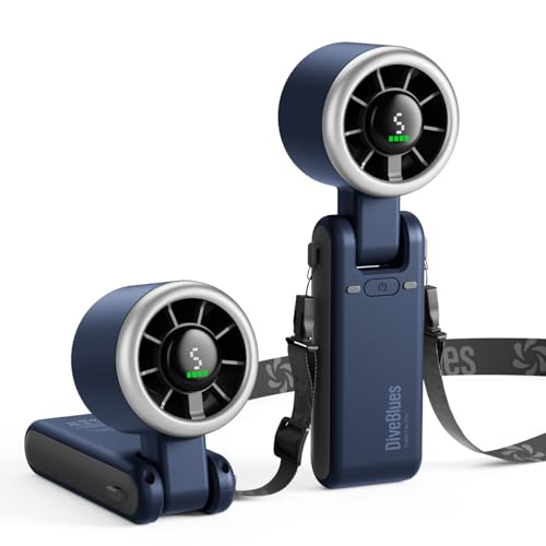 Detalle de Diveblues Turbo Ventilador Portátil de Mano: enfriamiento rápido y versátil para viajar, oficina y exteriores