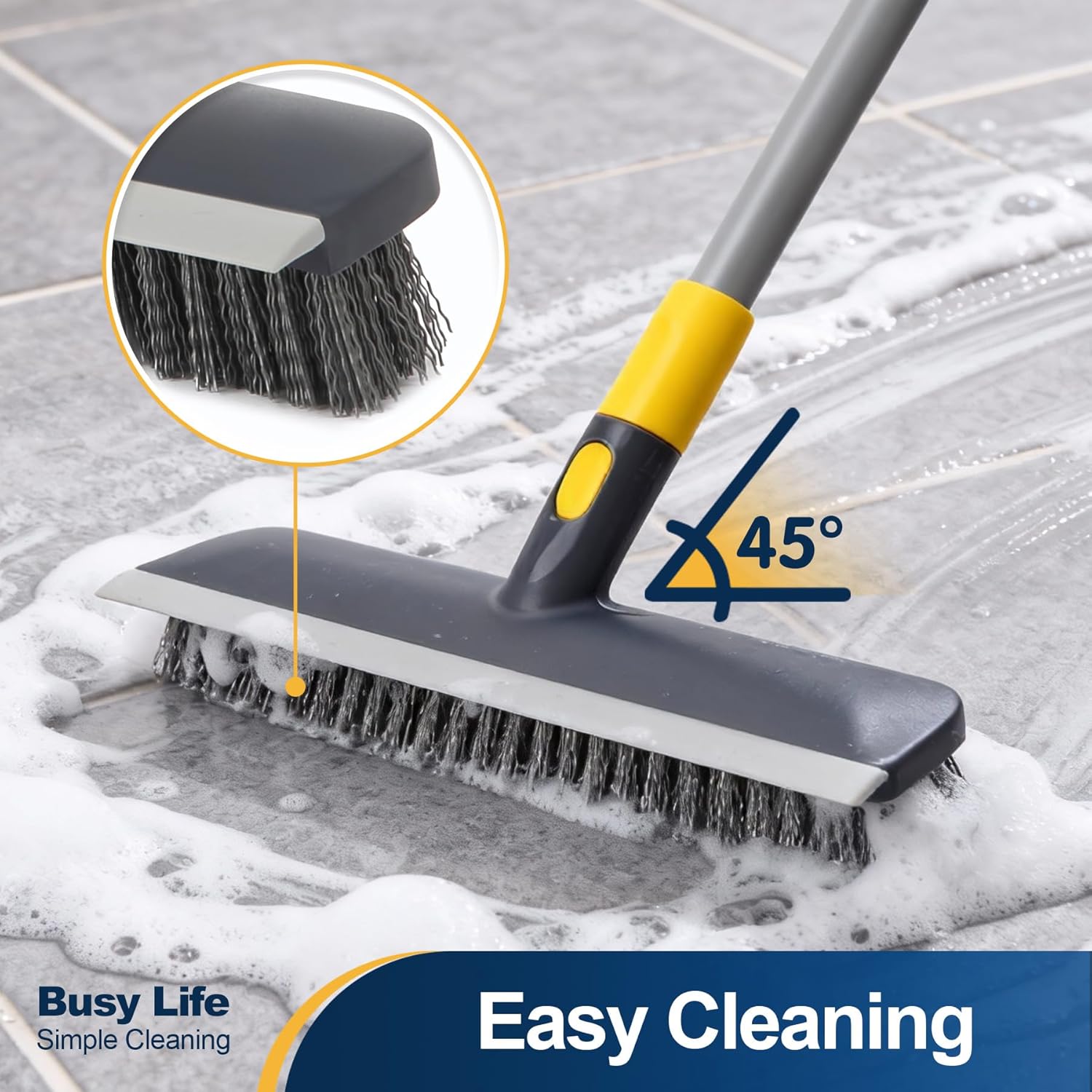 Thumbnail 1 de Yocada Telescopic Floor Scrub Brush 2-in-1 Scraper and Brush