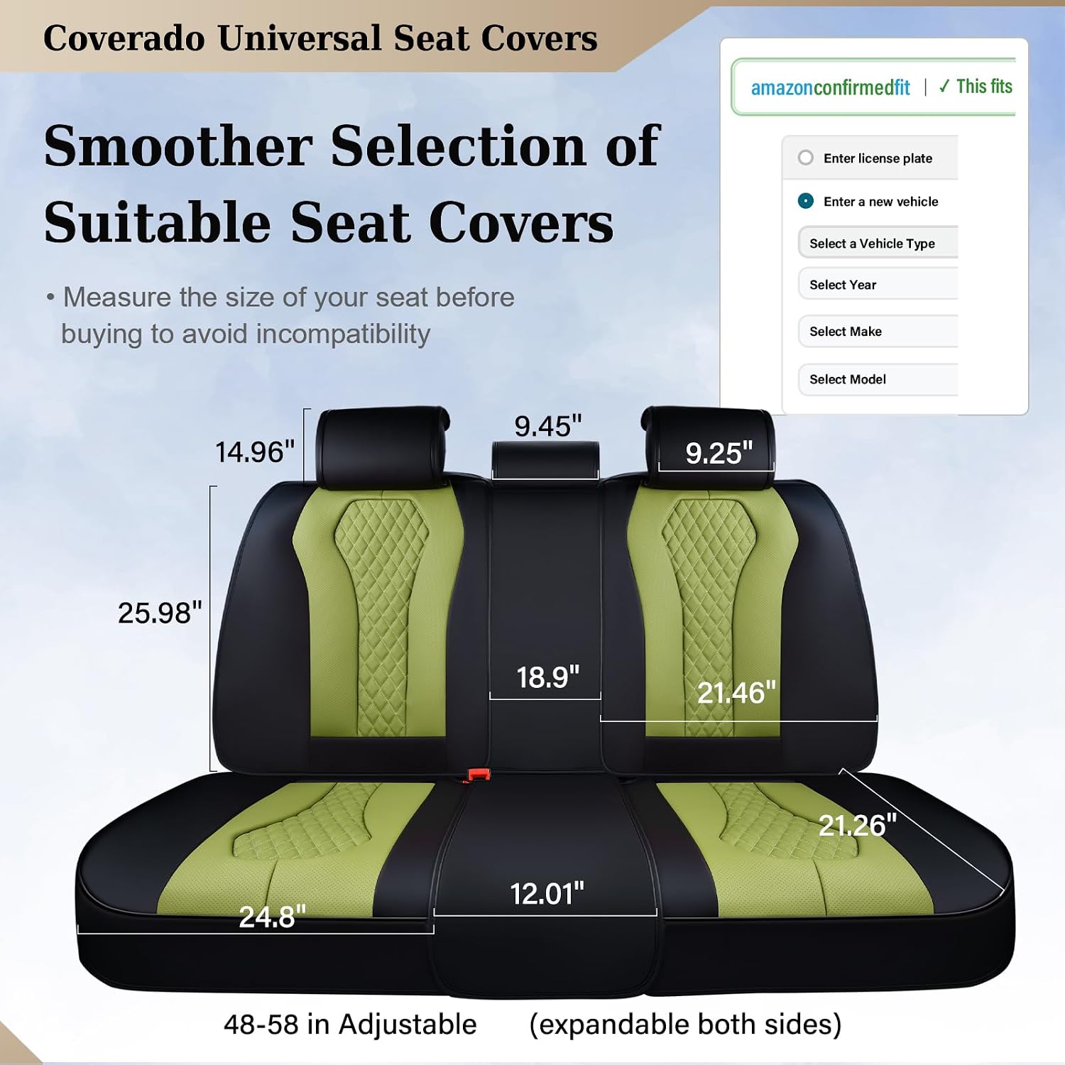 Detalle de Coverado Rear Car Seat Covers, Leather