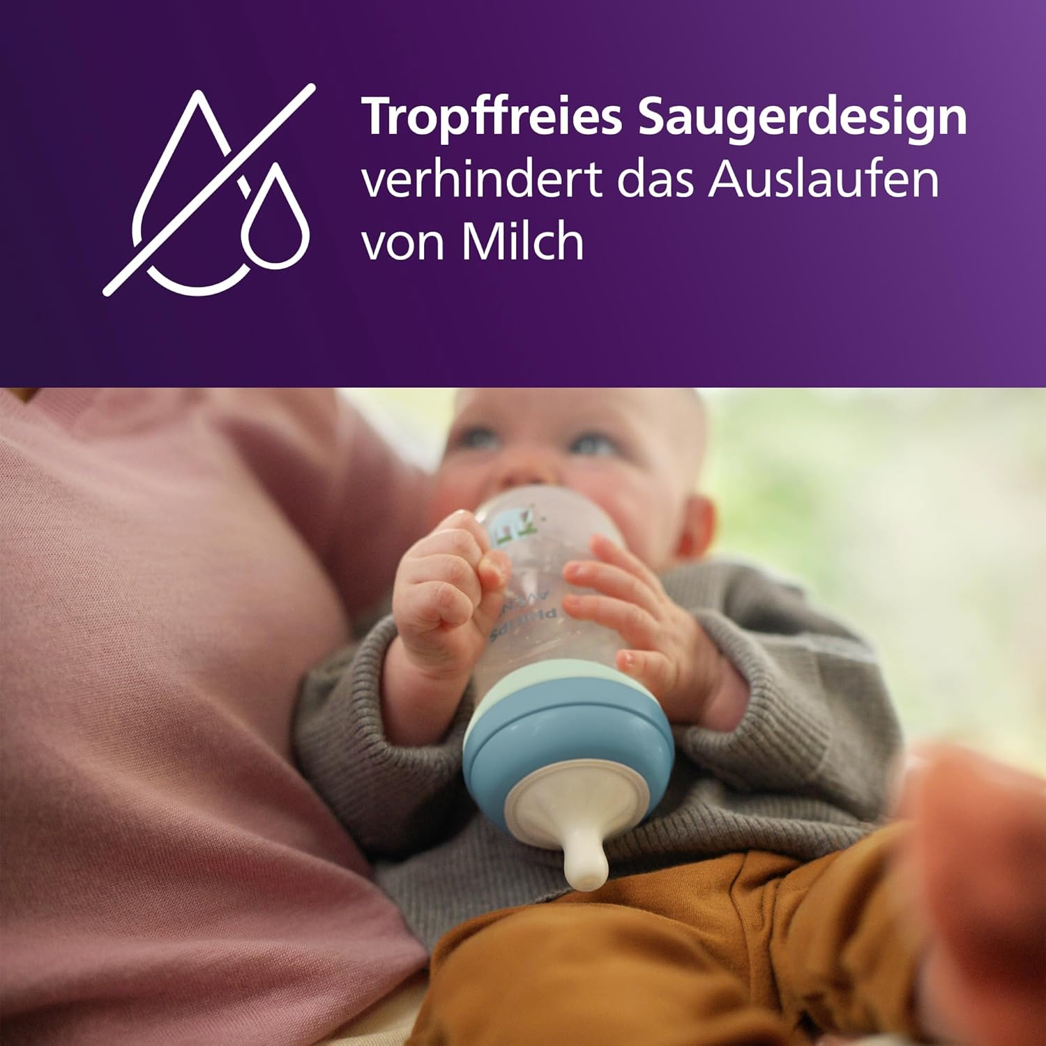 Thumbnail 4 de Philips Avent Natural Response Set für die Nacht SCD838/17 – 260 ml Babyflasche mit Mittel-3 Saugereinsatz und leuchtendem Ring