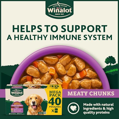 Detalle de WINALOT Meaty Chunks Mixed in Gravy Wet Dog Food 40x100g