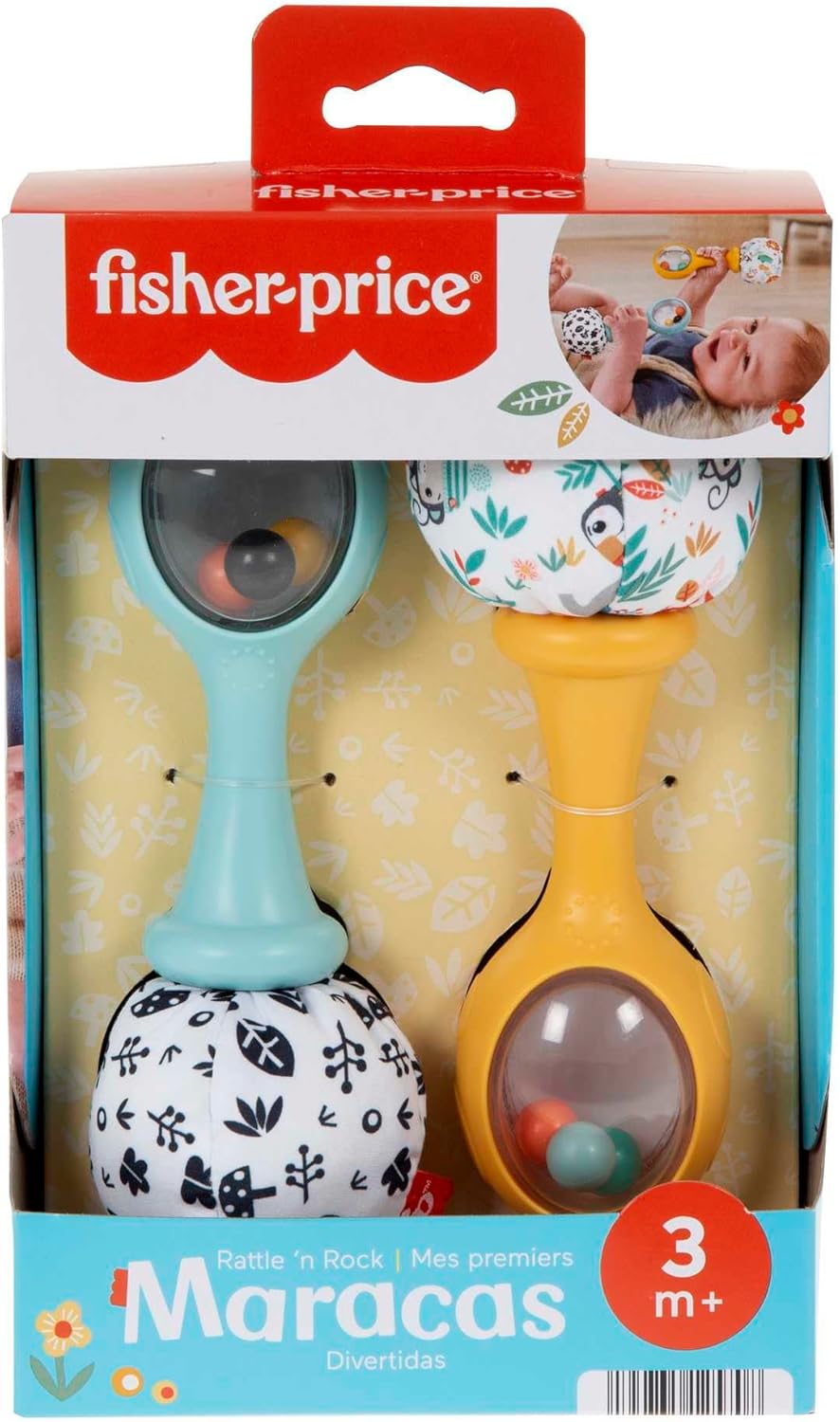 Thumbnail 5 de Fisher-Price HMF34 : lot de 2 hochet bébé Mes Premières Maracas (à partir de 3 mois)