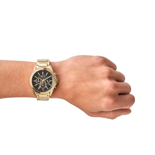 Detalle 2 de Armani Exchange Orologio da uomo in tonalità oro, cronografo al quarzo, cassa 44 mm, cinturino in acciaio