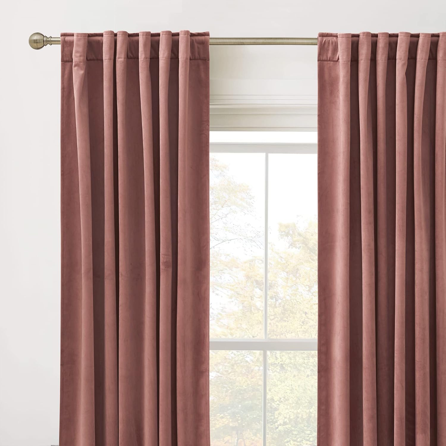 Detalle 2 de RYB Home Velvet Blackout Curtains 62x84 in 🪟