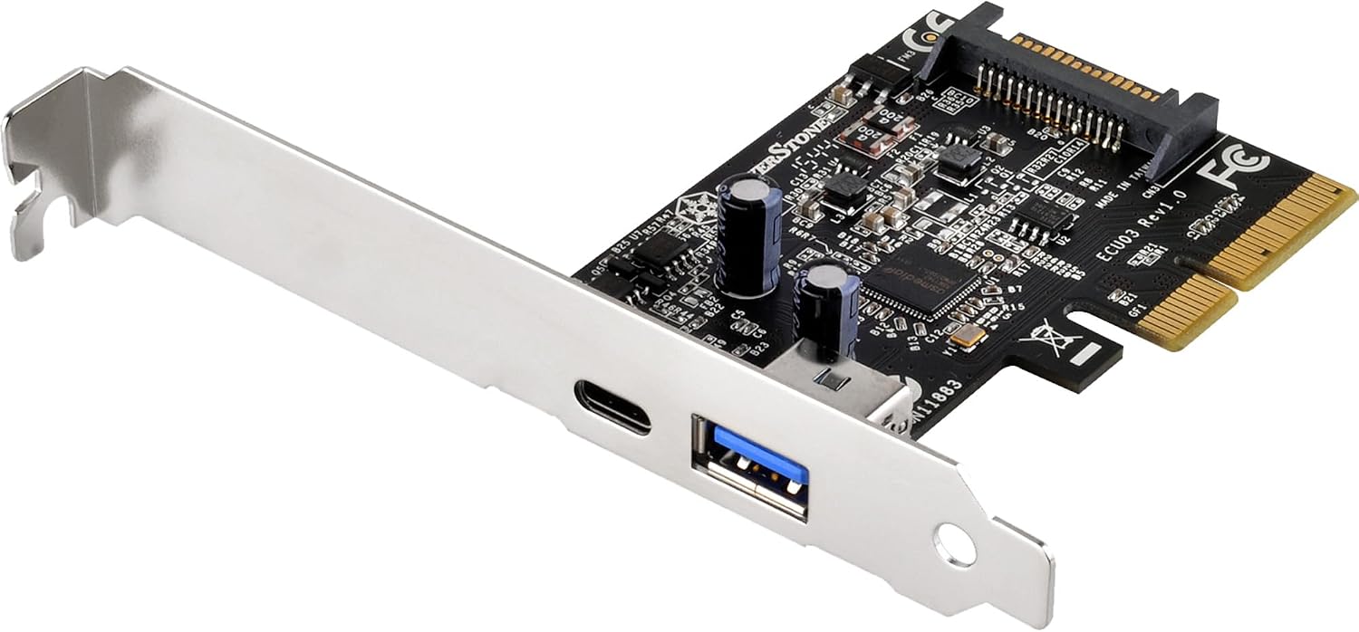 Detalle de SilverStone SST-ECU05 – karta PCI-E z USB-C 10 Gb/s i portami USB 3.0