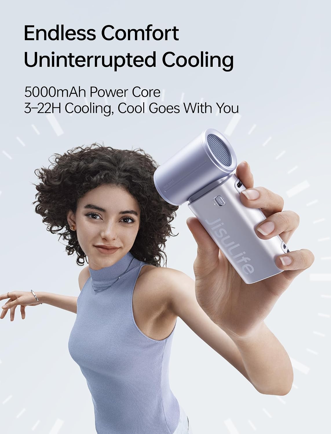Thumbnail 2 de JISULIFE Life9S Mini Handheld Fan — Sleek Chrome