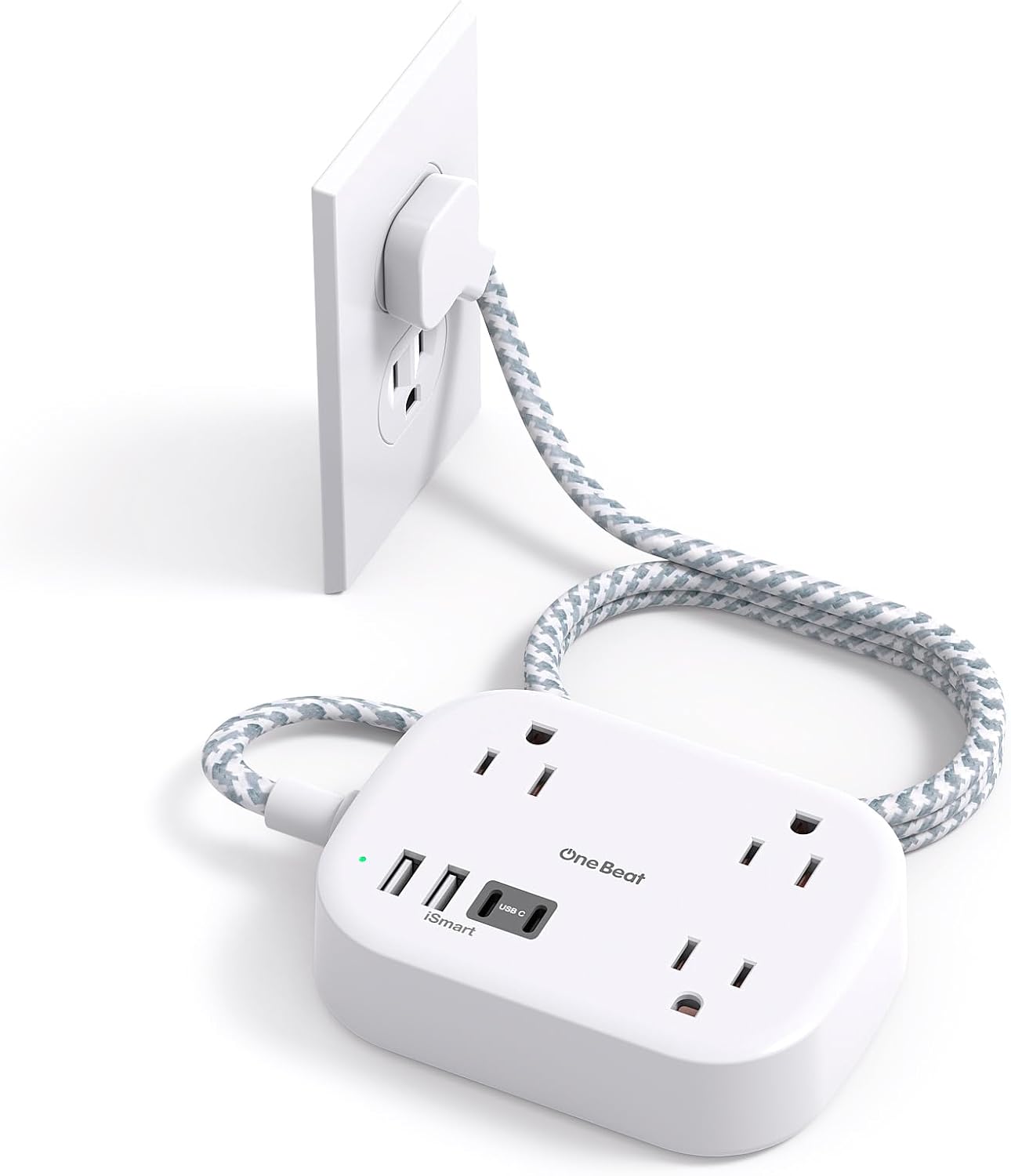 Detalle de Cruise Essentials 2026: One Beat Travel Power Strip with USB-C (7-in-1) for Cruise, Dorms, and Hotels