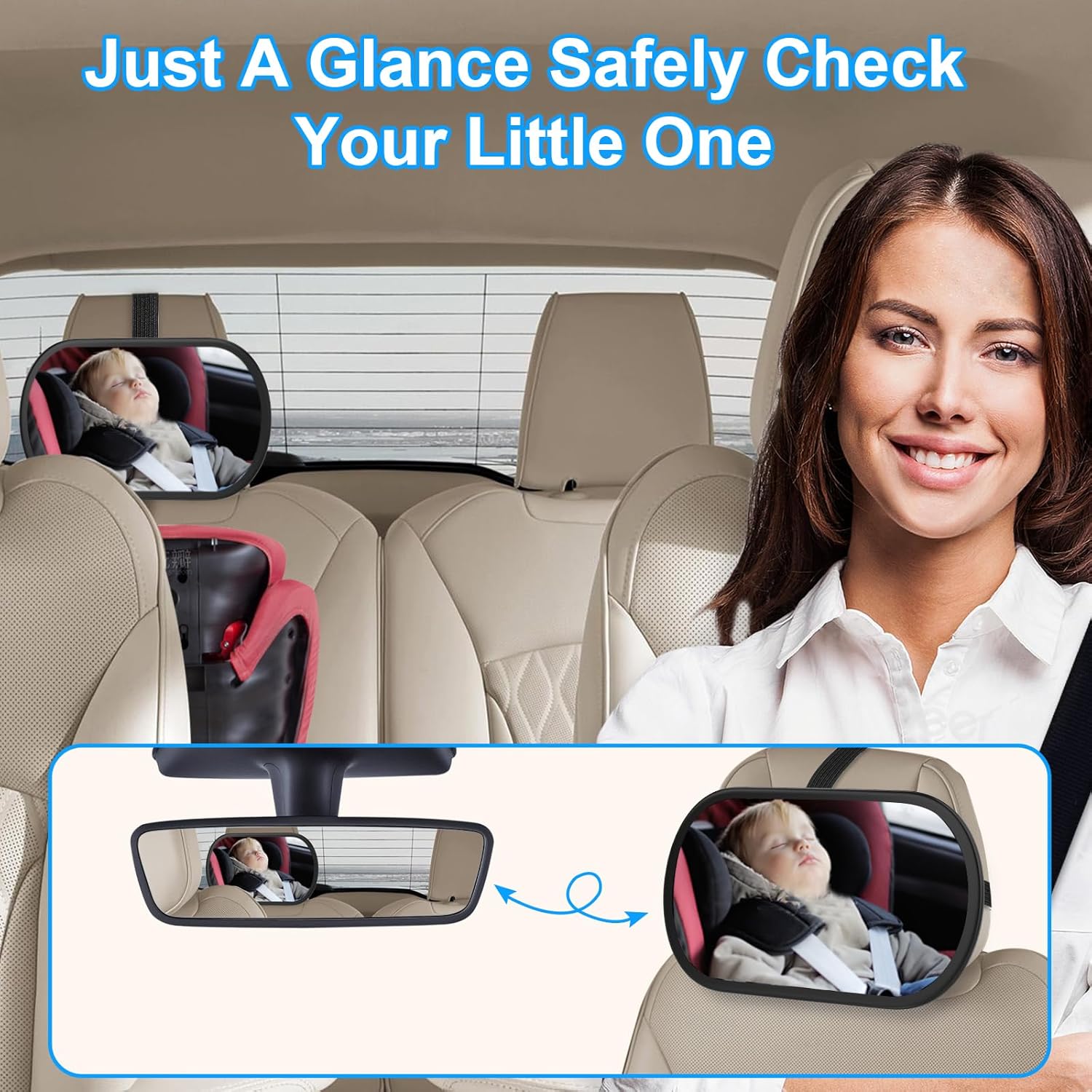Thumbnail 2 de BOEYOS Baby Car Mirror 2-Pack, Wide View with 360° Rotation