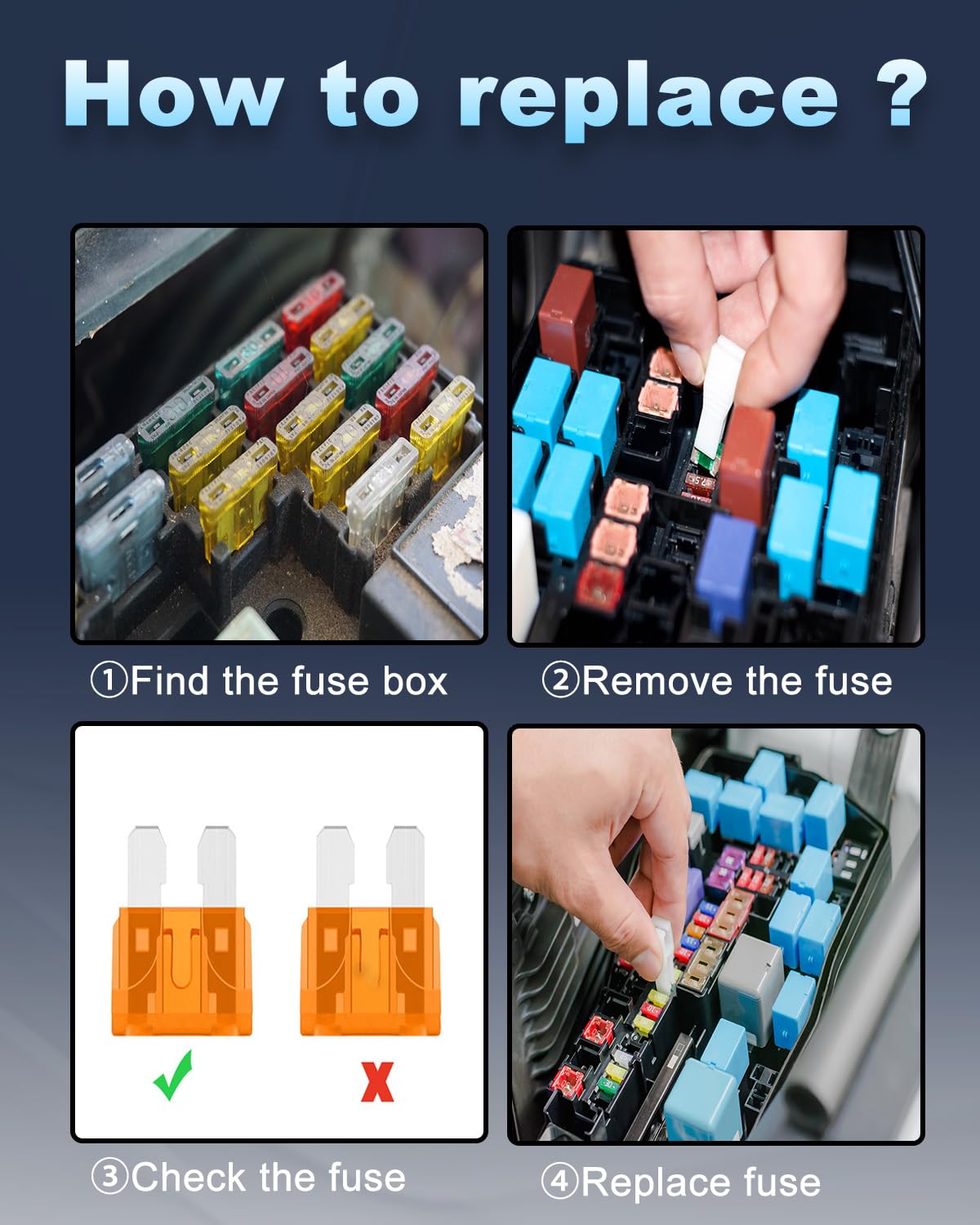 Thumbnail 6 de Riseuvo 316-Piece Car Fuses Kit (Standard, Mini & Low-Profile Blade) for RV, Truck, Boat & More