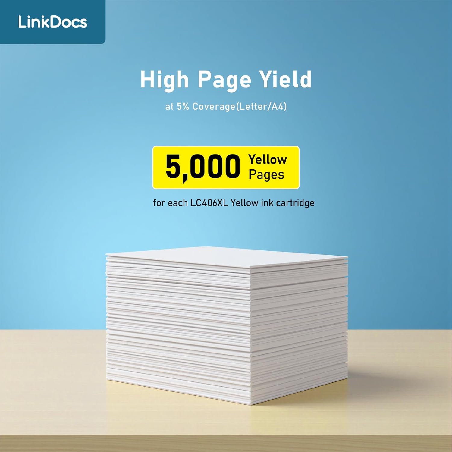 Detalle de LinkDocs Yellow Ink Cartridge LC406XL