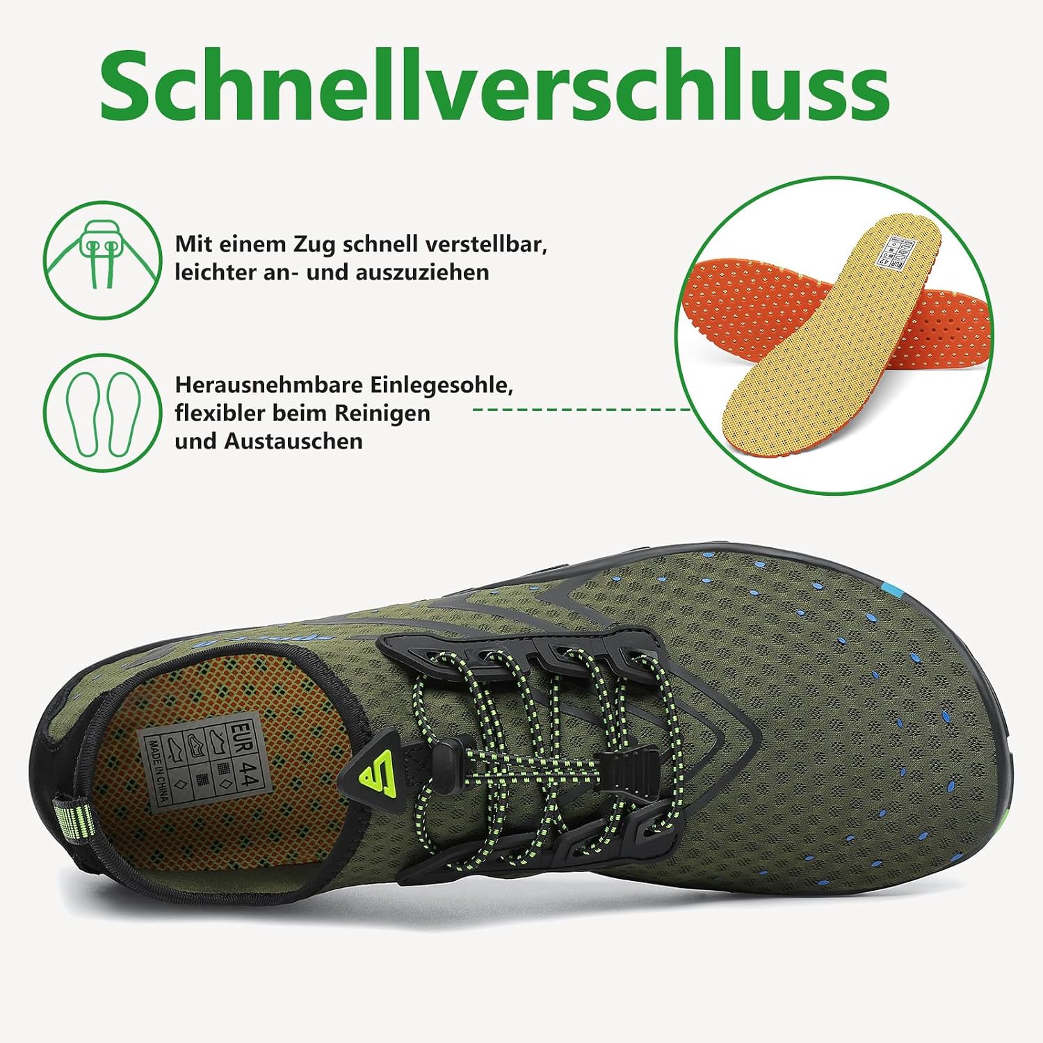 Detalle de Saguaro Wasserschuhe für Herren – rutschfest, schnelltrocknend und vielseitig einsetzbar