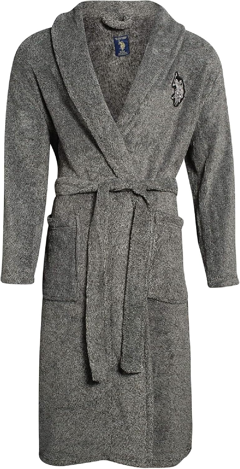 Detalle de U.S. POLO ASSN. Men's Fleece Bathrobe
