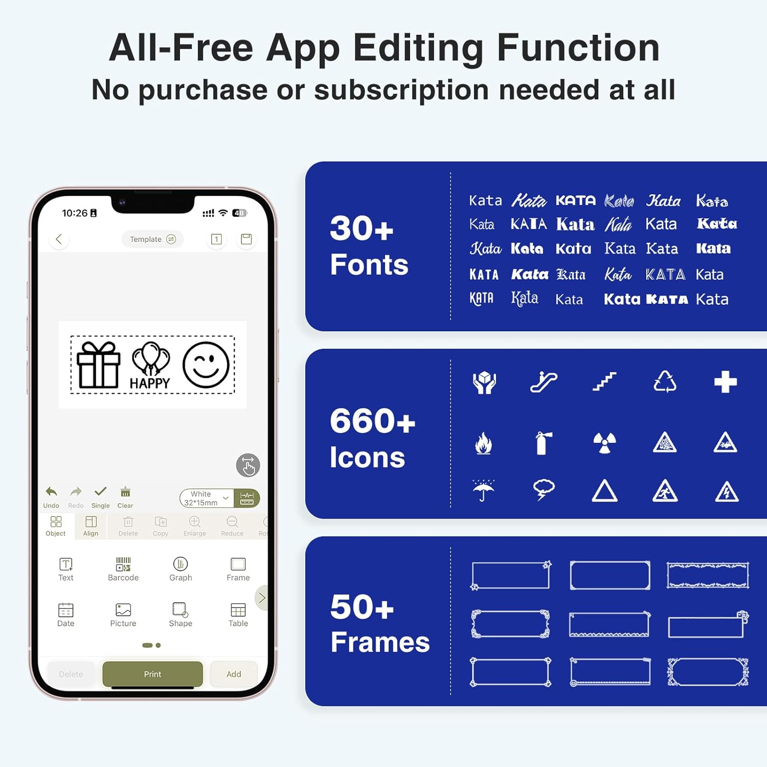 Thumbnail 4 de SUPVAN E11 Bluetooth label maker with keyboard & app, 4 tape options and rechargeable battery