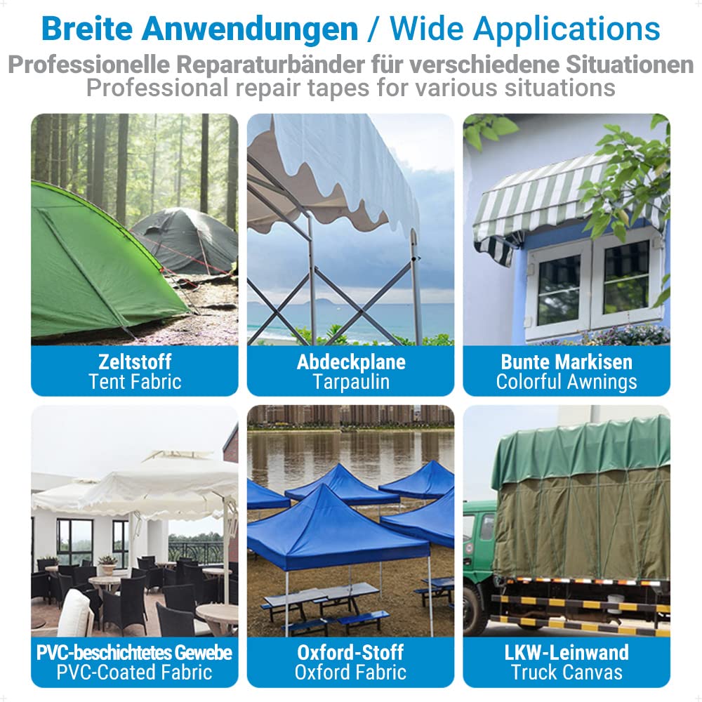 Thumbnail 1 de ecooe Ruban de réparation de tente 8 cm x 10 m, adhésif transparent étanche (PET)