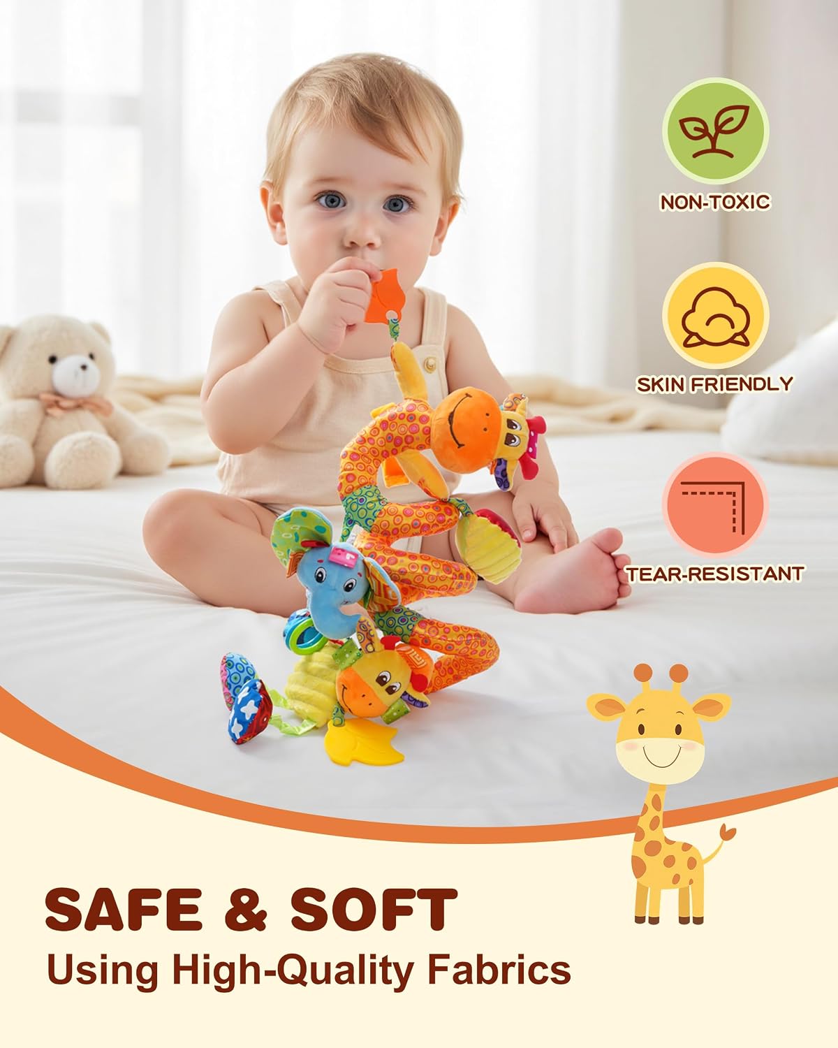 Thumbnail 6 de Jollybaby Crib Stroller Car Seat Toys (Spiral Hanging Sensory Toy with Music Box & Teether) for Baby 0–12 Months