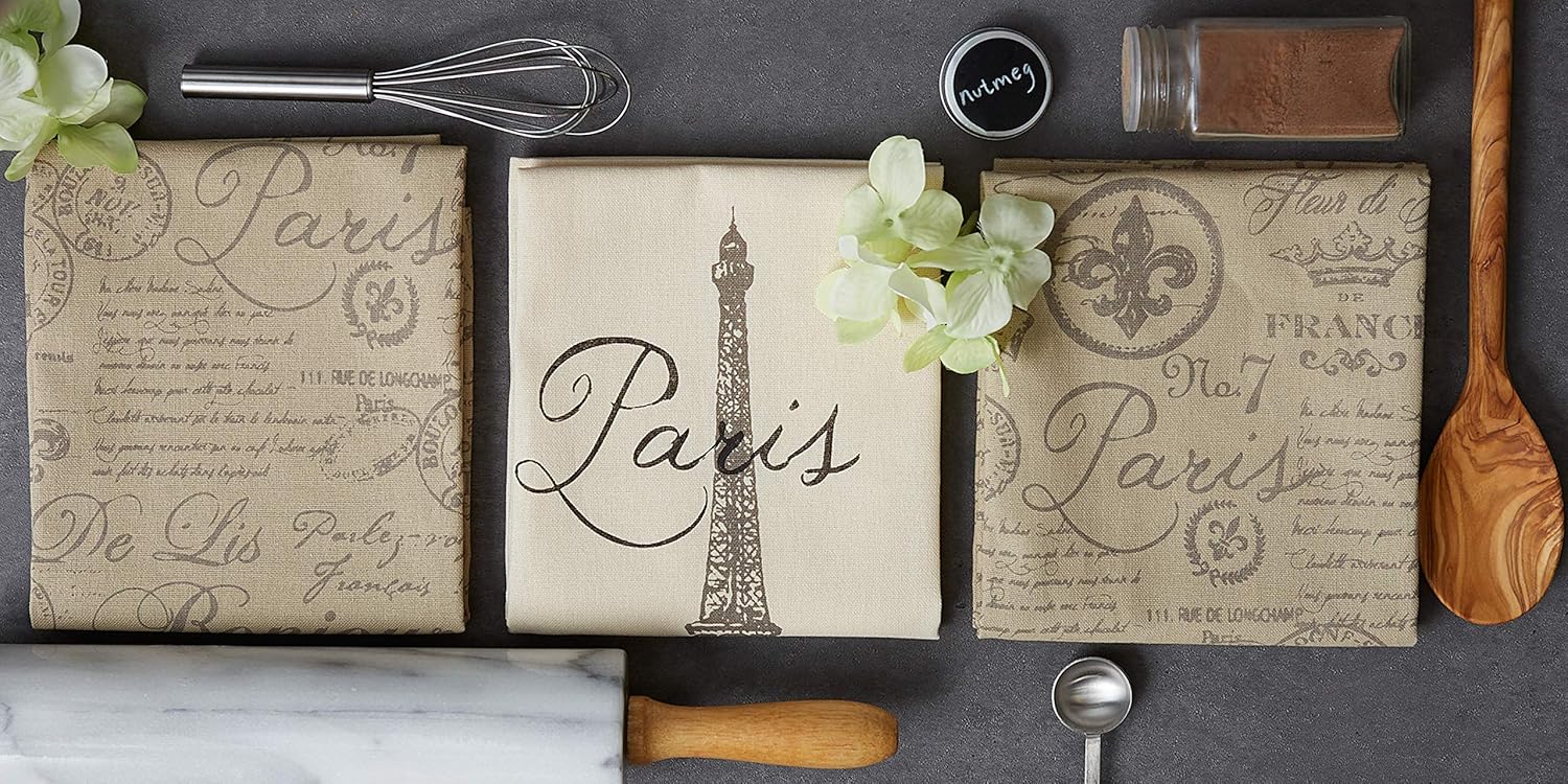 Thumbnail 2 de DII lot de 4 torchons de table style français Tour Eiffel (45,7 x 71,1 cm)