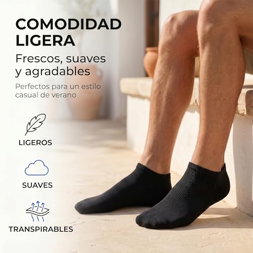 Detalle 2 de PS PROUTHS 12 Pares: Calcetines tobilleros 90% algodón para hombre y mujer