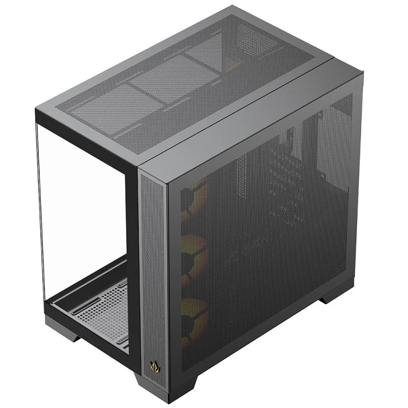 Detalle de Forgeon Tiberium EVO Torre ATX ARGB USB-C Cristal Templado Negra
