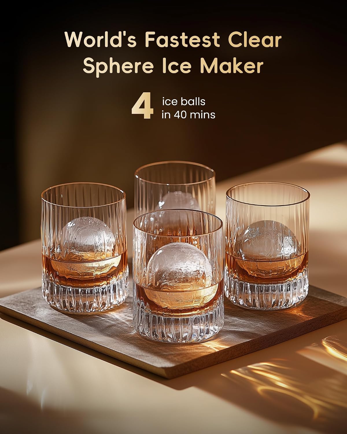 Detalle de ecozy IM-BM401C Vaultico Max 2-Inch Clear Ice Ball Maker, 144/Day