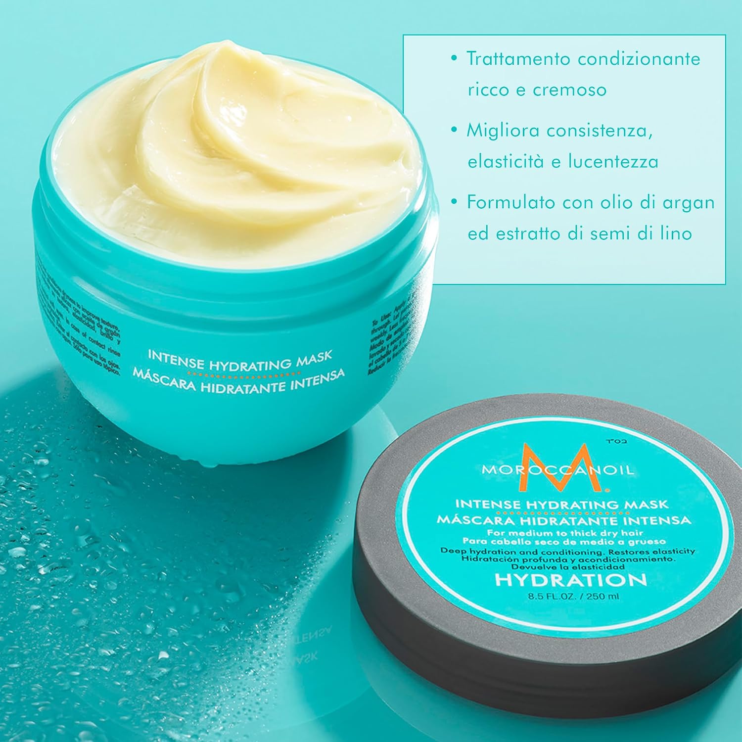Detalle de Moroccanoil Maschera Idratante Intensiva per capelli secchi, condizionante all’olio di argan