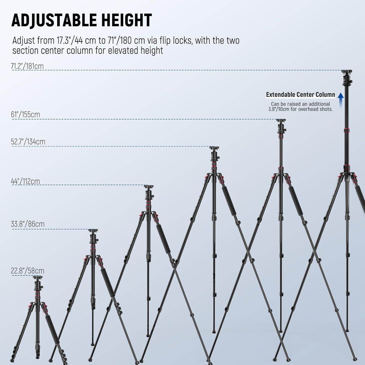 Detalle de NEEWER TP15 71" Camera Tripod for DSLR