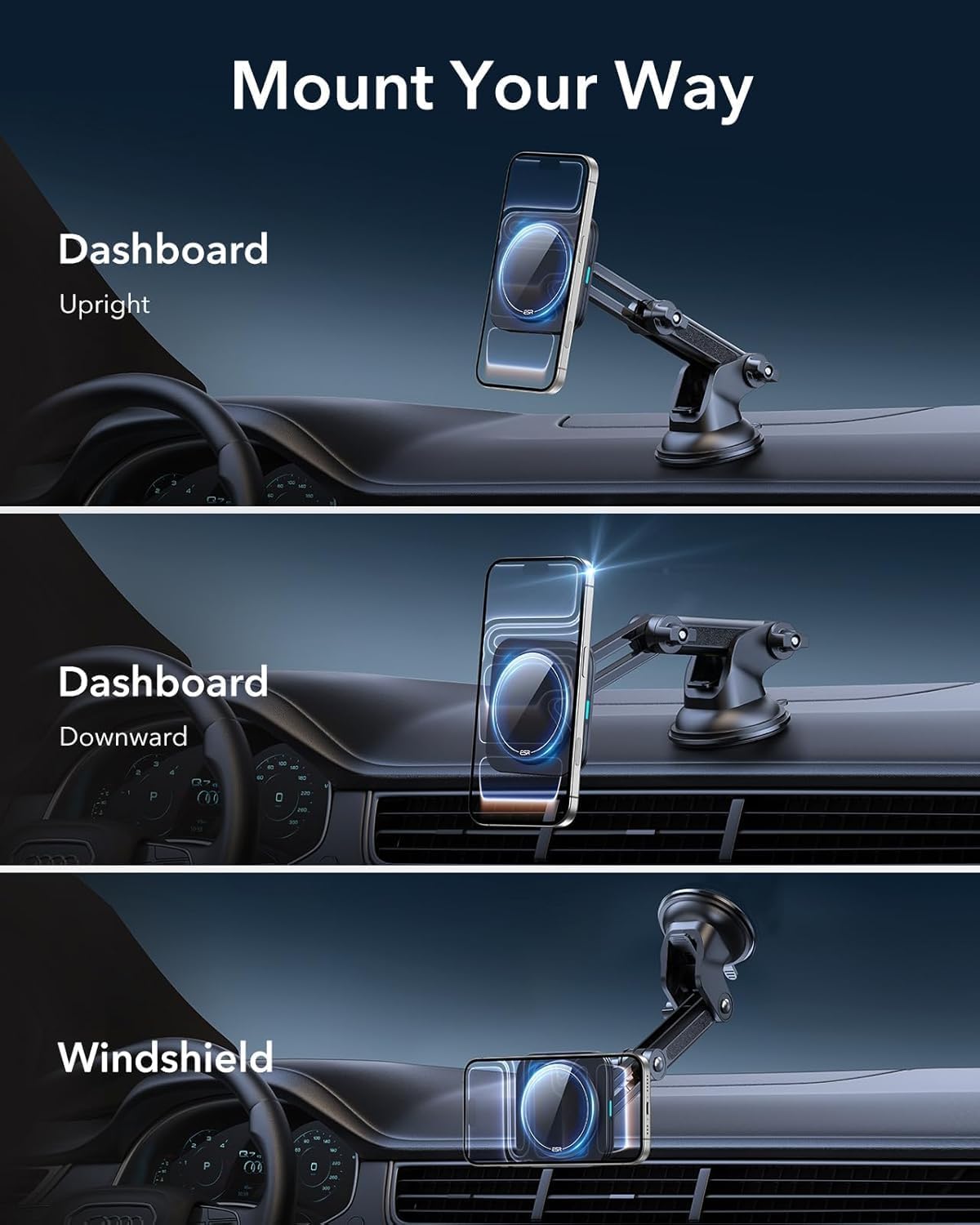 Thumbnail 2 de ESR 15W MagSafe Car Mount Charger for iPhone