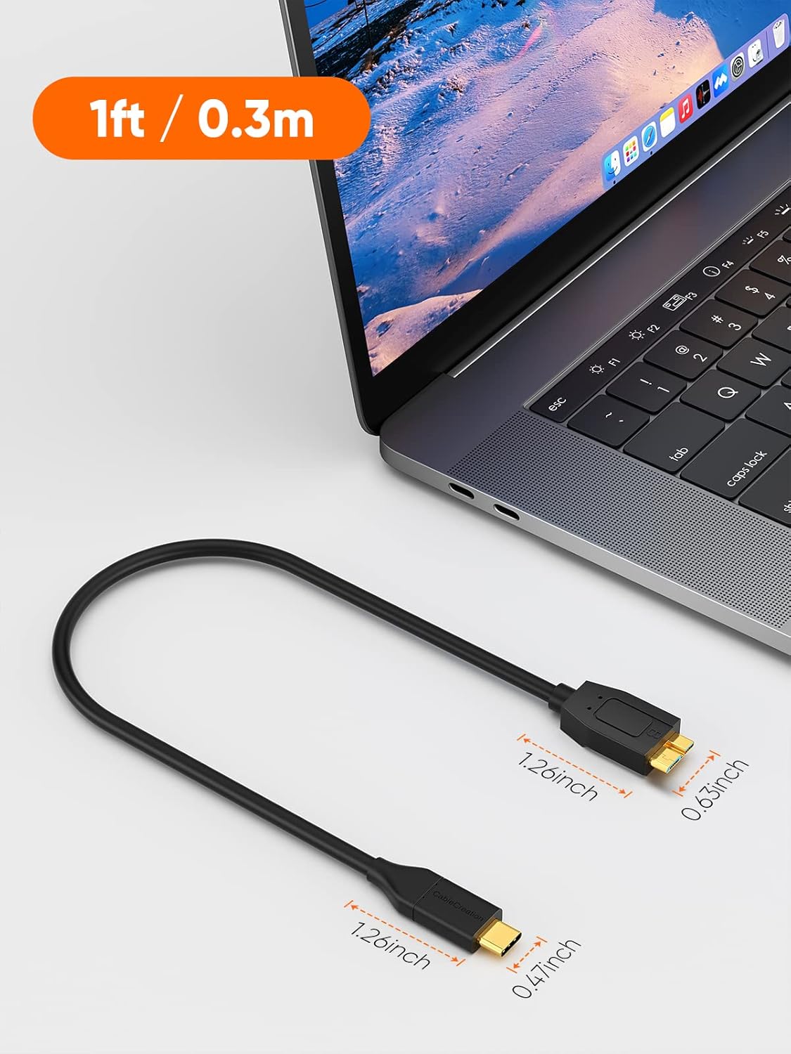 Thumbnail 6 de CableCreation USB C to Micro B Short Cable 1FT: 10Gbps USB 3.1 for External Drives and More