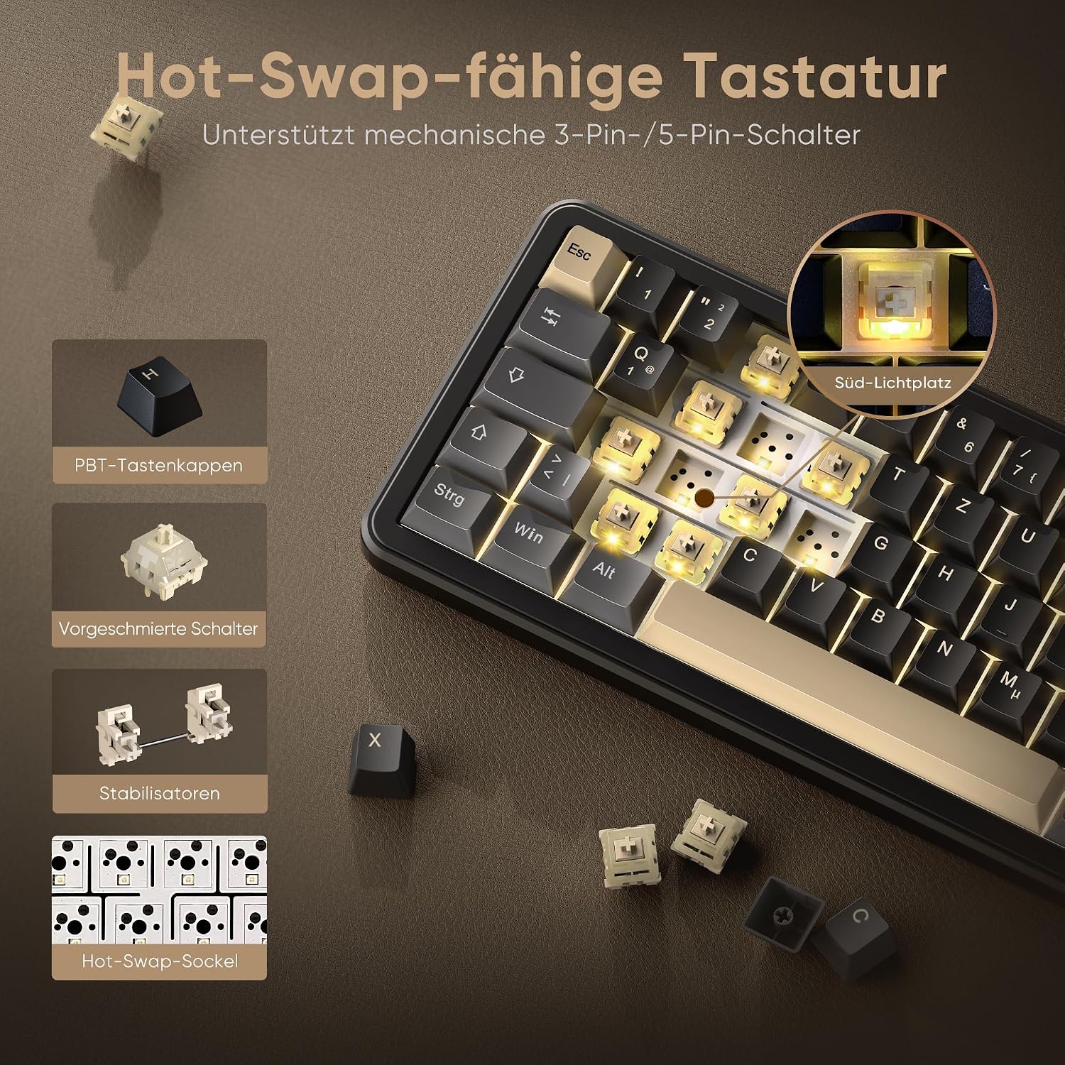 Thumbnail 5 de RedThunder K65 Kabellose 4000 mAh Gaming Tastatur