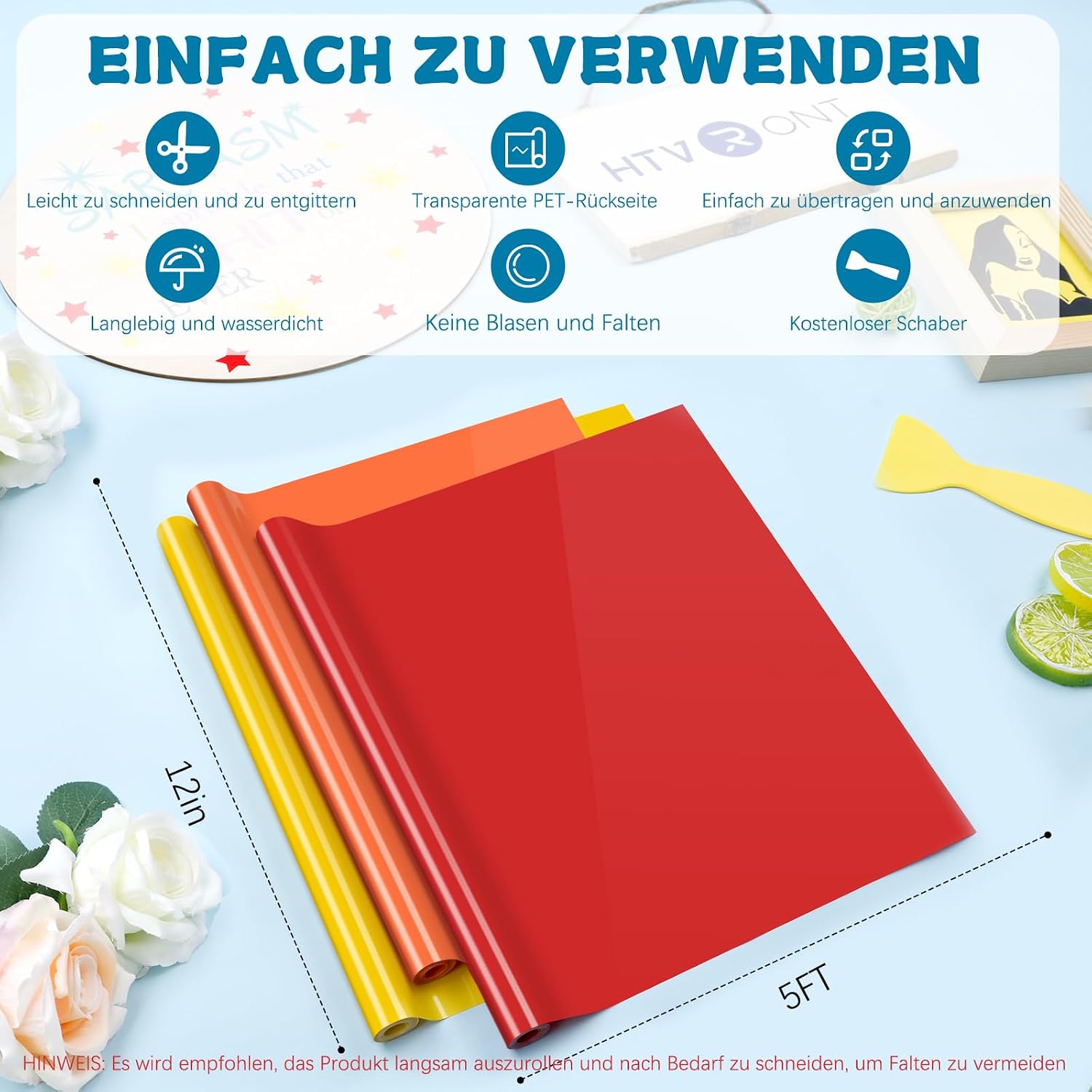 Detalle 2 de HTVRONT Permanent Vinyl for Cricut 12 Pack