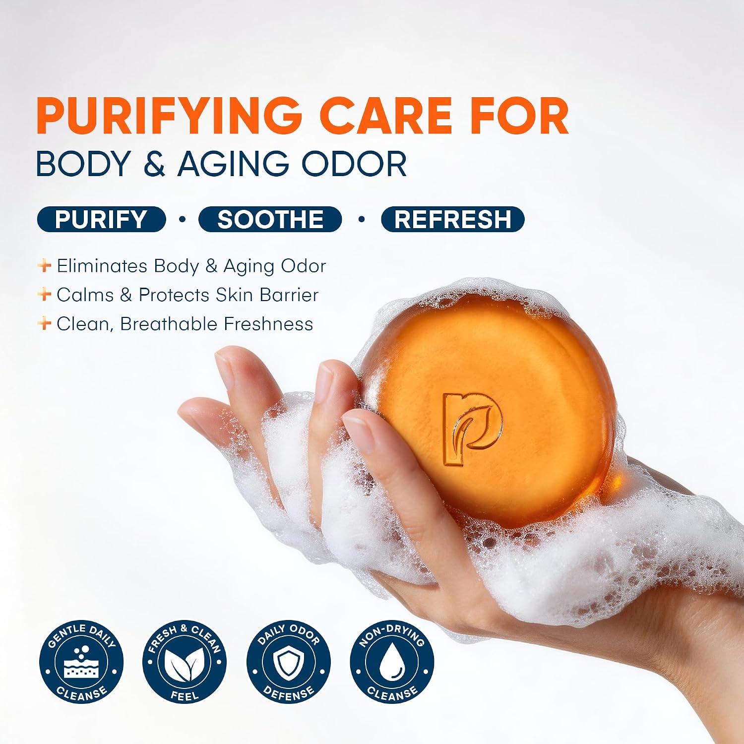 Detalle 2 de ProBliva Purifying And Deodorizing Body Wash With Persimmon Soap Bar, Unscented, 2 Bars