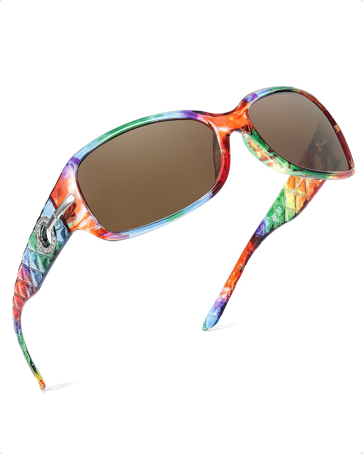 Thumbnail 6 de LVIOE Retro Polarized Sunglasses for Women with Crystal Rhinestones – UV400 Wraparound Shades