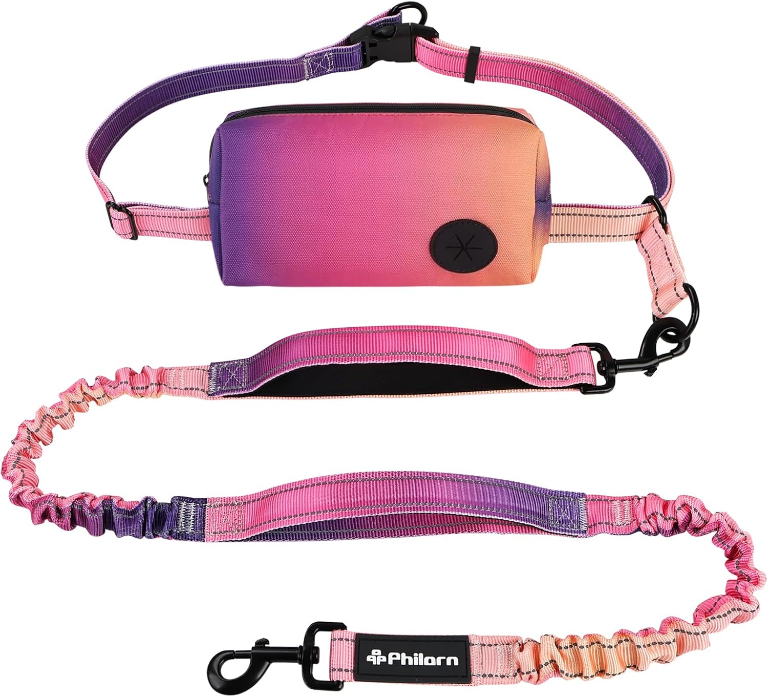 Detalle de PHILORN Hands Free Dog Lead with Adjustable Waist Belt for Medium to Large Dogs