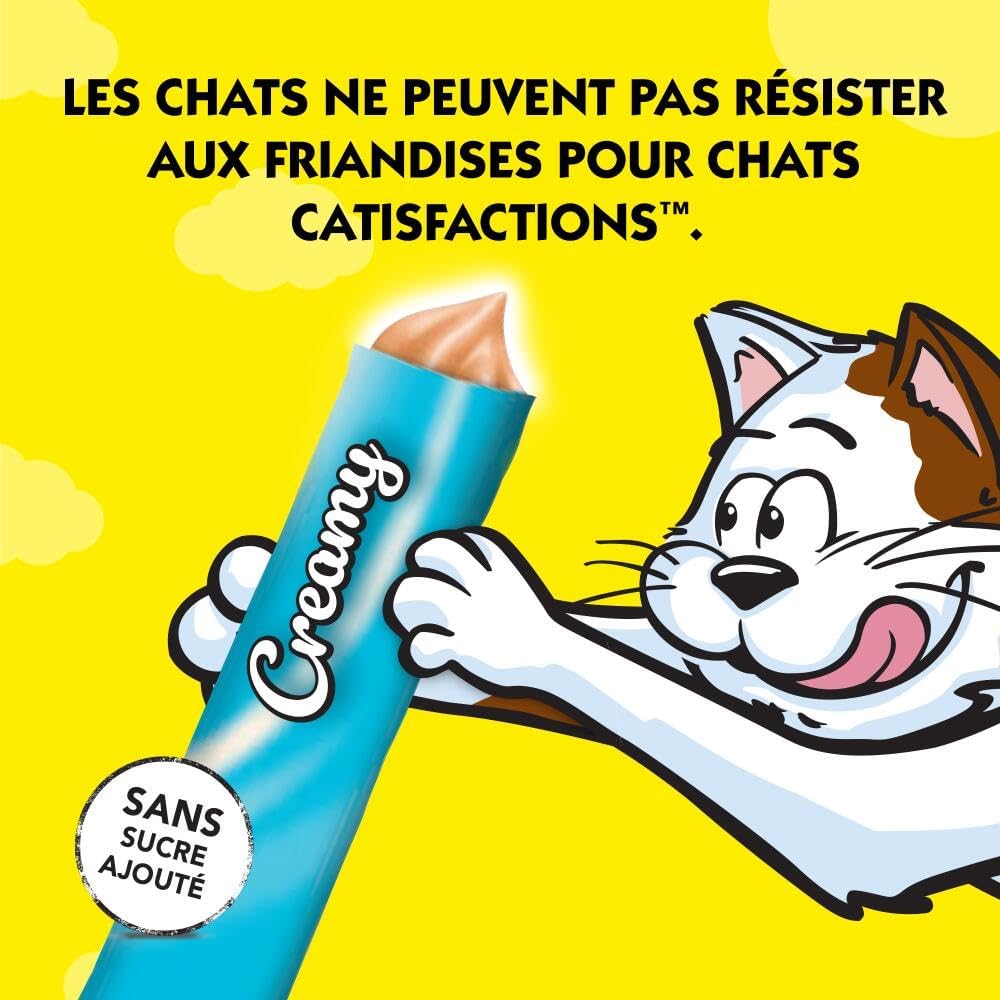 Detalle de Catisfactions Creamy Friandises pour Chat – Saumon, Pack 4 sachets de 10 g (Lot de 11)