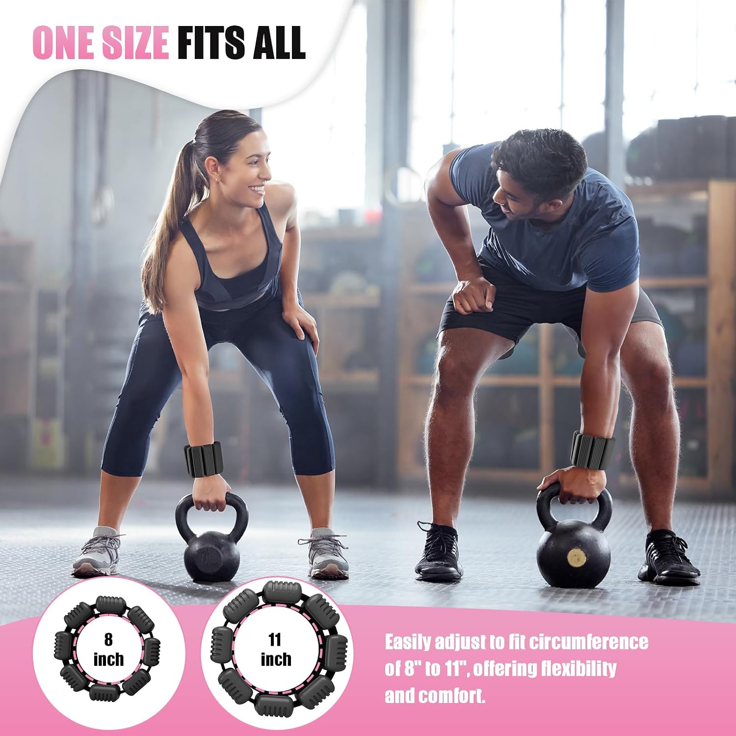 Detalle 2 de nooncrazy Silicone Wrist and Ankle Weights, 4.4 lb Pair with Adjustable Straps