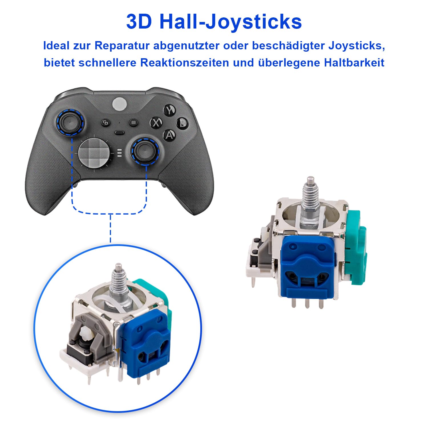 Detalle de Mcbazel Hall-Effekt-Stick Analog-Ersatz- & Reparatur-Set für Xbox Elite 2 Controller