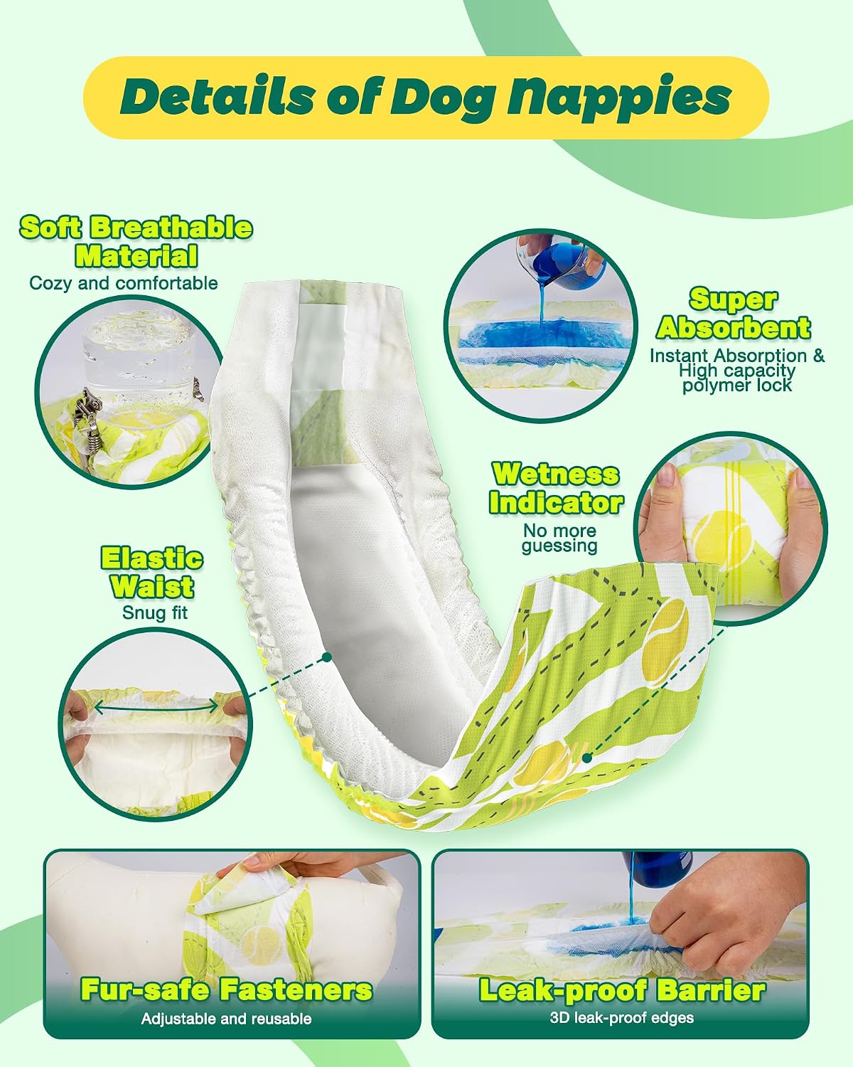 Thumbnail 1 de Dono Disposable Dog Nappies Male 20ct – Wetness Indicator, Leak-Proof, 30–48 cm